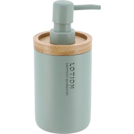 Distributeur à Savon ou lotion en résine Vert Eucalyptus et Bambou 280 ml - TENDANCE (1/3)