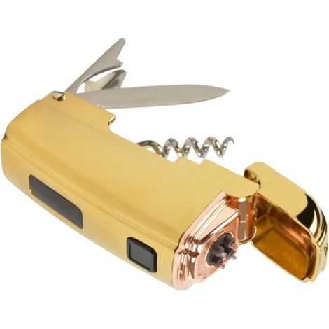 Briquet Électrique Portable Double Arc USB Rechargeable avec Couteau et Décapsuleur pour Intérieur Extérieur (1/5)