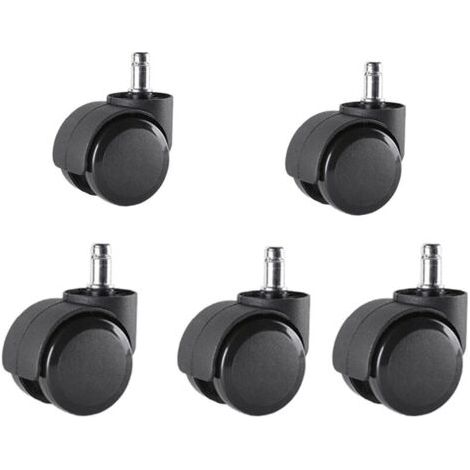FENOPLASTICAJeu de 5 Roulettes de chaises de bureau 10 mm x 22 mm - - Roulettes pour sols durs jusqu'à 175 kg - - Roues pour chaises pivotantes - - Installation facile sans outils (1/4)