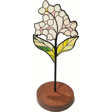 Gigante GmbH - Décoration de bureau florale en bois colorée et personnalisée, insert de fleur et de plante pour le mois d'anniversaire, muguet - contacter le service client.