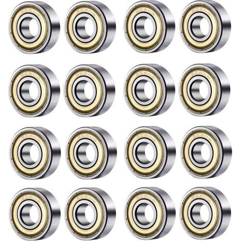 Lot de 20 roulements à billes 608 ZZ double blindage – Acier au carbone – Charge max 34 000 tr/min – Pour skateboard et imprimante 3D (1/4)