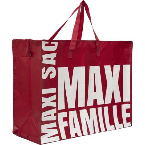 Sac Shopping - XXL - Rouge - Polyvalent Pour Courses Et Rangement - 1 Pièce (1/3)