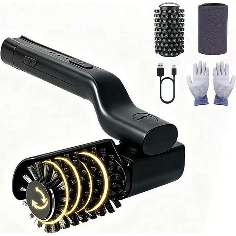 Brosse rotative électrique pour barbecue extérieur, nettoyeur de grilles de barbecue sans fil avec moteur électrique à 3 vitesses et 2 têtes de brosse, angle réglable à 180°, poils en acier inoxydable (1/5)