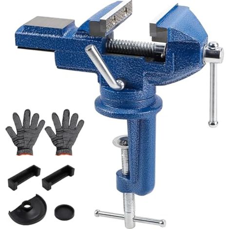 Vis à main, largeur de mâchoire de 75 mm, base pivotante à 360°, pour bois et métal (1/5)