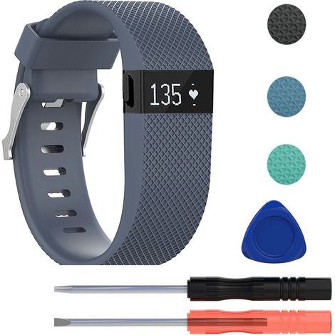Bracelet de rechange avec boucle métallique pour tracker d'activité, kit d'outils de tournevis inclus, bracelet noir/gris/vert/violet, grande taille (1/5)
