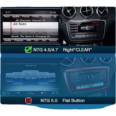Modulo per auto, compatibile con CarPlay e Android Auto, navigazione GPS, per Mercedes NTG4.5/4.7 (1/2)