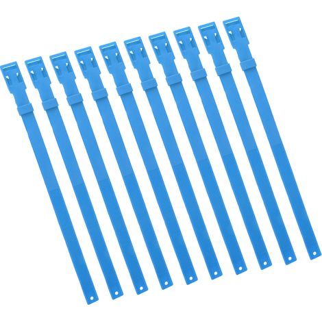 Lot de 10 colliers en PU pour chèvres, vaches, chevaux et moutons, réglables, bleus, 58 cm (23 pouces). (1/5)