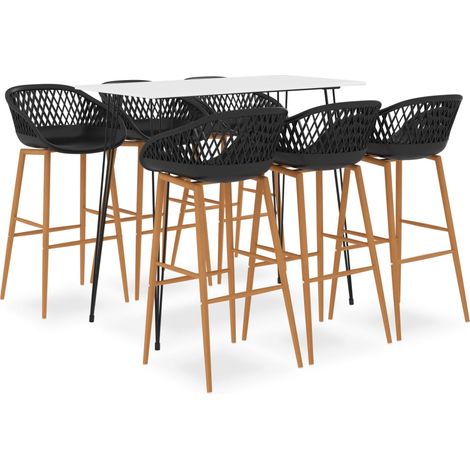 7-tlg. Bar-Set Weiß und Schwarz vidaXL (1/5)