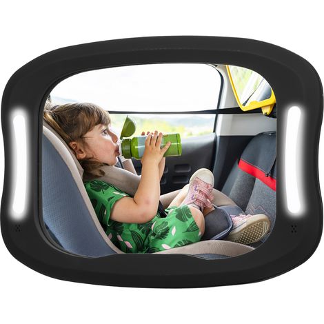 Specchietto retrovisore per auto Yctze, regolabile, con lente in acrilico, per osservare ogni movimento del bambino (con luce). (1/5)