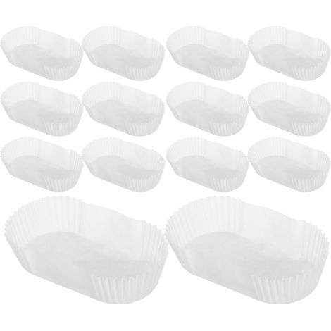 1000 caissettes à gâteaux ovales blanches antiadhésives en papier, 10 cm, résistantes à la chaleur (1/5)