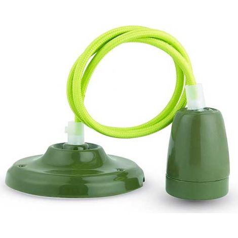 V-TAC VT-7998 Lampadario pendente 1MT E27 in porcellana Ф47mm IP20 verde - SKU 3805 (1/4)