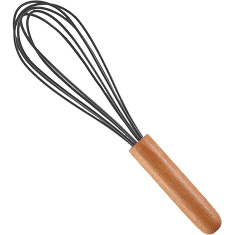 Fouet Manuel - Manche En Bois De Hêtre - Fil En Silicone - 25 cm - Pour Mélanger Œufs Et Pâtes - 1 Pièce (1/5)