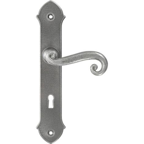 Manilla de puerta MALTA con placa para llave, 72 mm, ACERO