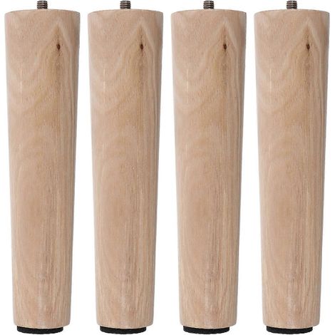 Pieds de meubles carrés pour canapé (4 pièces) - Pieds de rechange en bois massif (1/5)