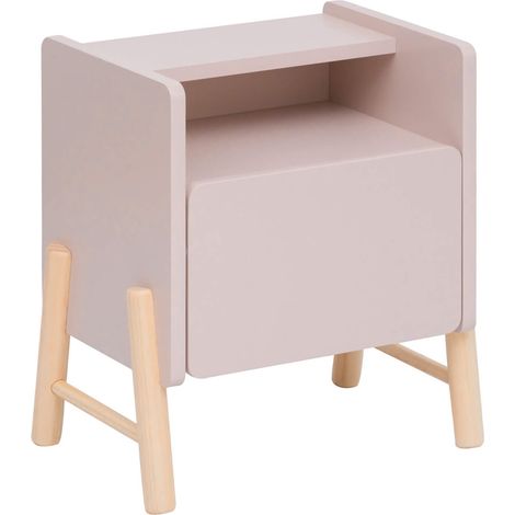 Kinder-Nachttisch Rebecca Mobili Rasam 49x40x30 MDF Kiefern Rosa Braun