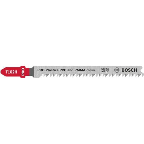 BOSCH Stichsägeblatt T 102 H Gesamtlänge 100 mmZahnteilung 2,3 mm HCS 5 Stück / Karte