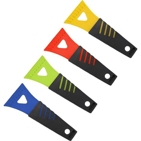 Lot de 4 grattoirs à glace anti-rayures pour pare-brise de voiture, outil en plastique pour déneiger et dégivrer les vitres en hiver, accessoires indispensables pour voitures, camions et SUV (multicol (1/5)