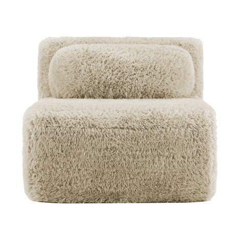 Aviana Armless Sofa W/Pillow Plush Fabric-Light Khaki
WL