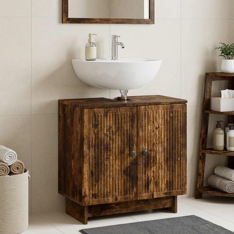 vidaXL Bathroom Sink Cabinet EDE Smoked Oak 59.5 x 31.5x 59 cm (1/5)