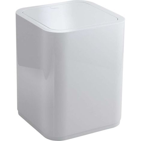 Gedy G-Seventy Gettacarta, Misure e peso: 24,6X20X20 CM & 0,47 KG, Pattumiera bagno in resine termoplastiche, Finitura bianca, Design Matteo Thun, 2 anni di garanzia (1/4)