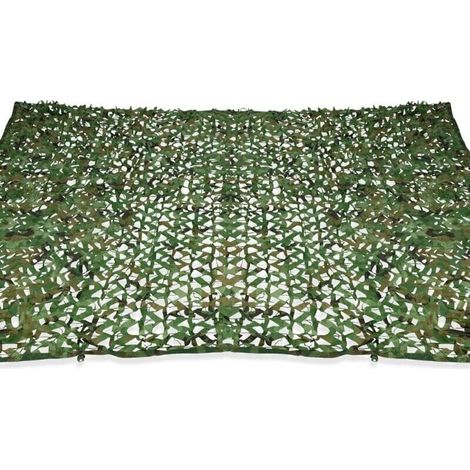 Rectangular sail awning, 3 x 5 meters, green trellis, camouflage design (1/4)