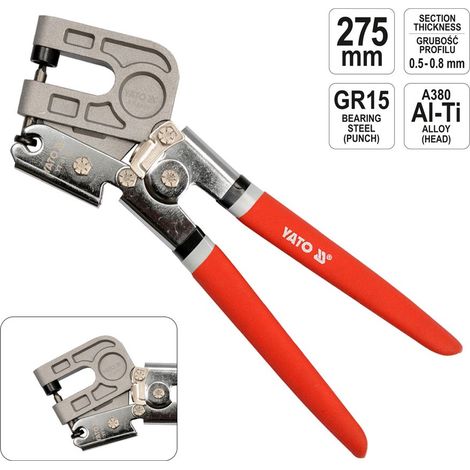 YATO Profil Verbundzange Crimpzange Blindnietzange Trockenbau Ständerwerk Krimperzange 275mm (1/5)