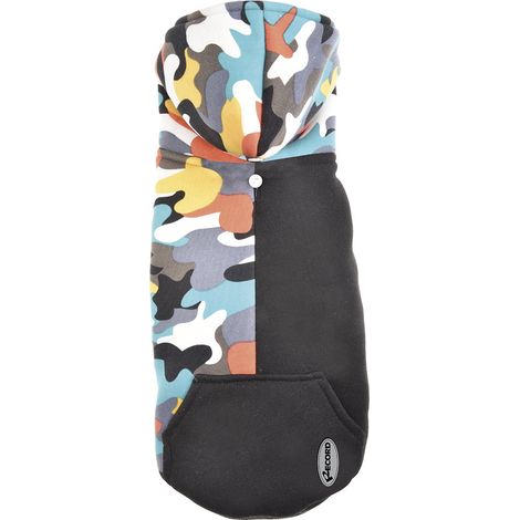 Lunghezza 30 cm: Felpa camouflage con cappuccio Writer per cani