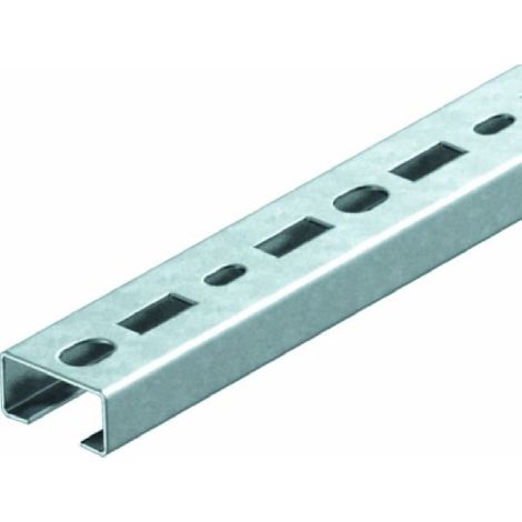 OBO Bettermann Rail profilé perforé, largeur de fente 17mm 300x35x18 acier galvanisé en continu, 1104284 (1/2)