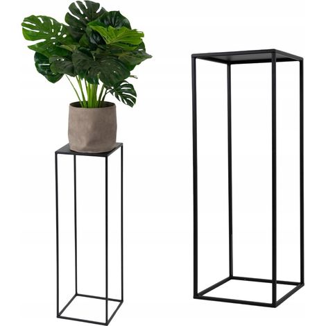 Supporto per fiori da terra in metallo, design moderno, colore nero, dimensioni 25x25x77 (1/5)