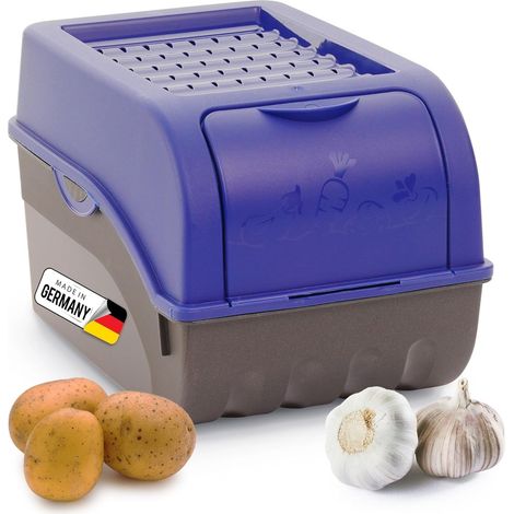 Boîte de rangement pommes de terre 5L bleu marine empilable
