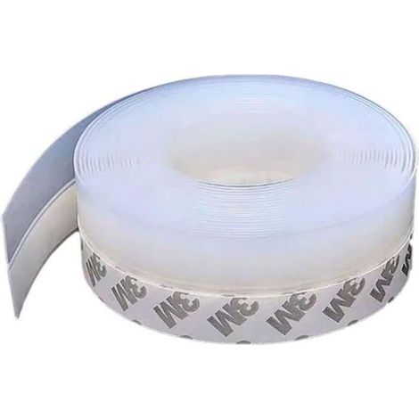 1 Bande d'étanchéité, Silicone transparent auto-adhésif 25mm x 5m, Flexible imperméable pour portes et fenêtres (1/5)