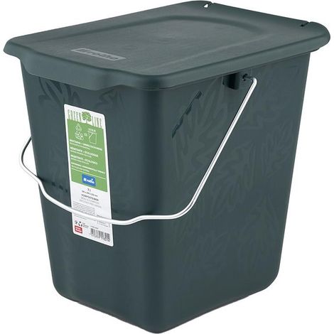 Contenedor de residuos Rotho Greenline 7 litros plástico reciclado madera (1/3)