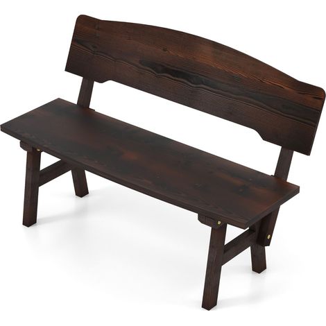 Panca da giardino 120 x 51 x 78 cm seduta comoda e schienale inclinato stile moderno legno di abete marrone 200020005
