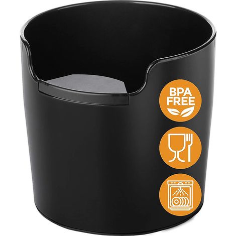 knock Box With Improved Handling - Innovative Espresso Tools - Coffee Knock Box Espresso, Black - Espresso Machine Accessories - Knock Box For Esp (1/5)