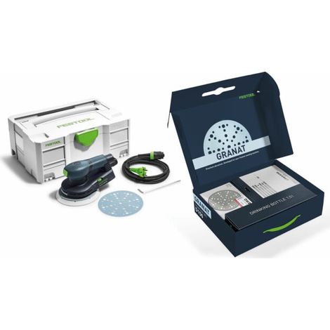 Festool – Ponceuse excentrique 400W – Vitesse 6000-10000 min-¹ – Plateau Ø 150 mm – Course de ponçage 3 mm – Pour finition de mastic et ponçage fin