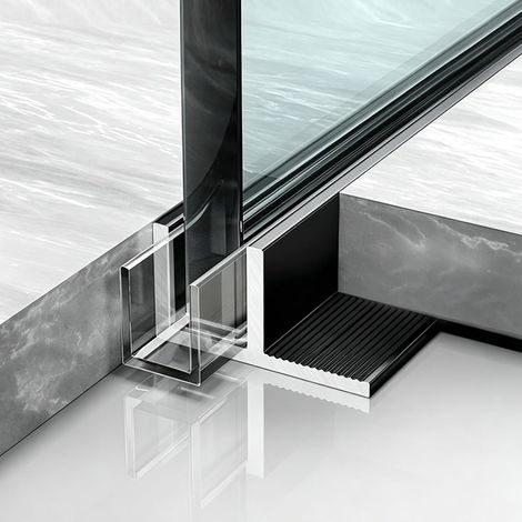 Rainure de retenue verre encastrée en F, canal fixe invisible (1/5)