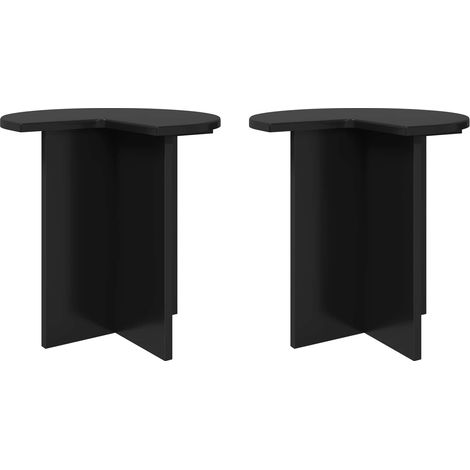 Maison Exclusive - Beistelltisch 2 pcs Schwarze Eiche Ø 39 x 38 c