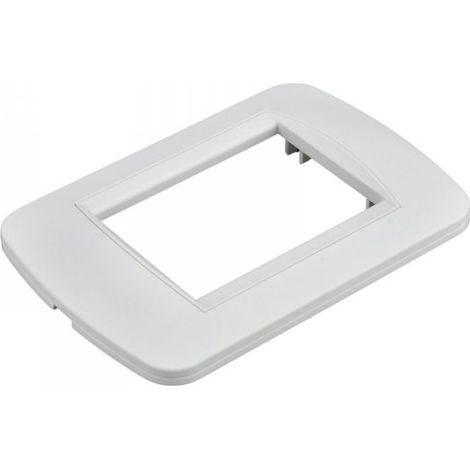 Placca Plastica Ovale MBL 3M Bianco Completo Compatibile Bticino Living BLN88318