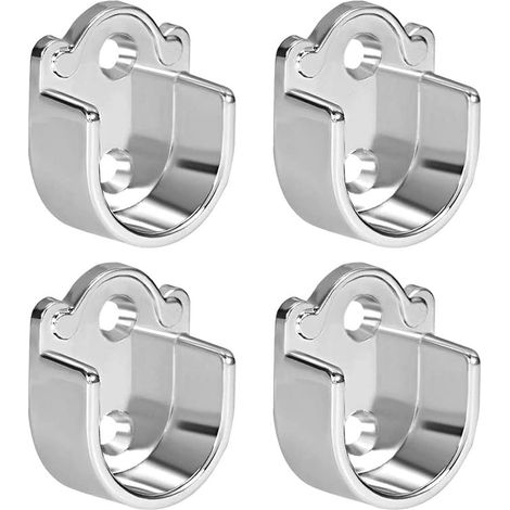 Lot de 4 supports de tringle de penderie, 19 mm de diamètre en forme de U, en alliage de zinc (1/4)