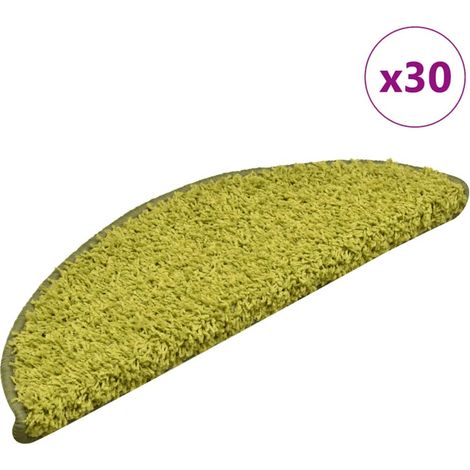 vidaXL Tappetini per scale 30 pz 56x17x3 cm Verde Semicircolari