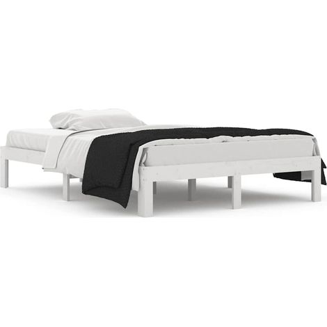 Maison Exclusive - Estructura de cama doble sin colchón blanco 13 (1/5)
