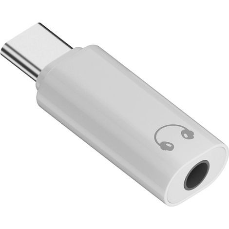 Adaptateur audio HiFi USB-C vers prise casque auxiliaire 3,5 mm, compatible avec les appareils intelligents, écoute facile, blanc. (1/5)