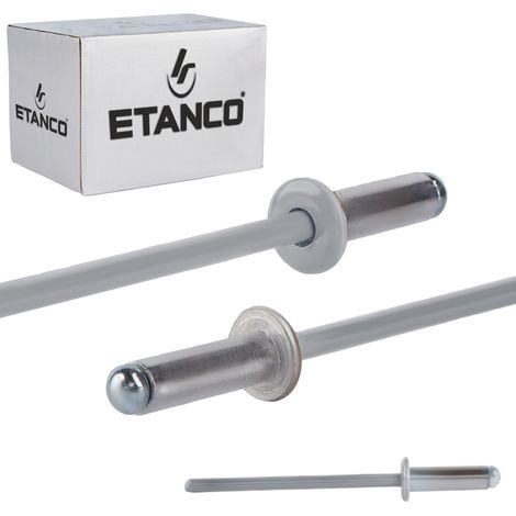 Aluminium offene Nieten 4x12mm RAL 9006 (1/5)
