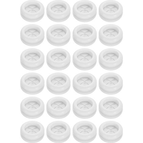 Packung mit 24 Gummitüllen für 16-mm-Bohrlöcher, 14 mm Innendurchmesser, doppelseitig, zum Schutz von Kabeln an der Spritzwand, weiß (1/5)