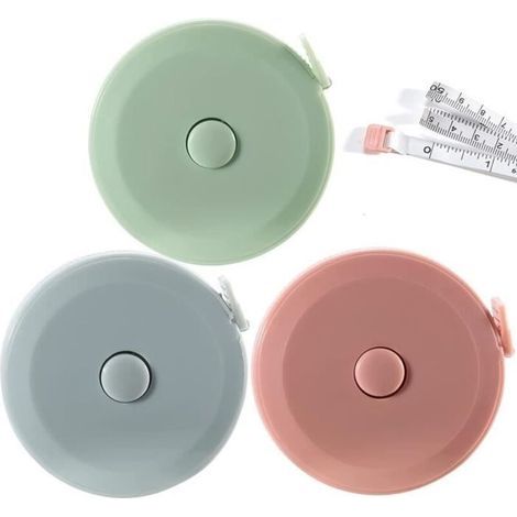 Ruban à Mesurer - 3 Pièces - Plastique Souple - 1.5m - Longueur - A Ruban (1/4)