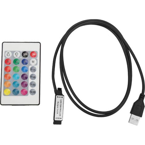 Bande LED RGB sans fil avec télécommande (1 mètre) - 24 touches (1/5)