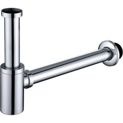 Sink Trap, Chrome Siphon Tube, Model L, Stainless Steel, Odor Proof, 1 1/4 Inch, High Quality, for Sinks (1/3)