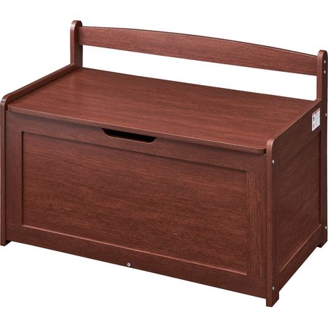 Mophorn Wooden Toy Chest for Kids, Large Storage Box with Flip-Top Lid & Safety Hinge, 32.68 x 17.91 x 24.02", for Playroom, Bedroom, Living Room, Cherry (1/5)
