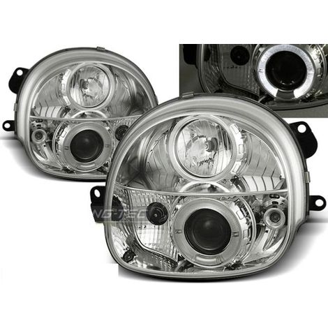 Paire de feux phares Renault Twingo 93-98 angel eyes chrome-27361764