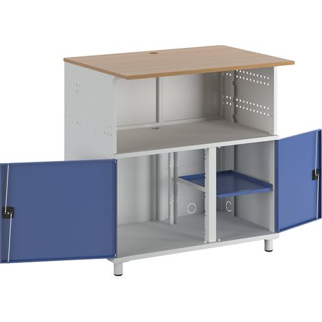 RAU, Poste informatique, avec paroi médiane, gris clair RAL (1/5)